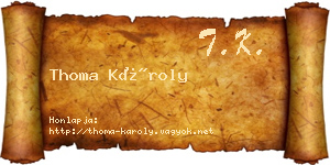 Thoma Károly névjegykártya